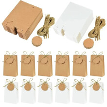 50 Ensembles de Boîtes-Cadeaux en Papier avec Corde, Sac à Bonbons Rétro, Fournitures de Fête D'Anniversaire de Mariage, Emballage Cadeau de