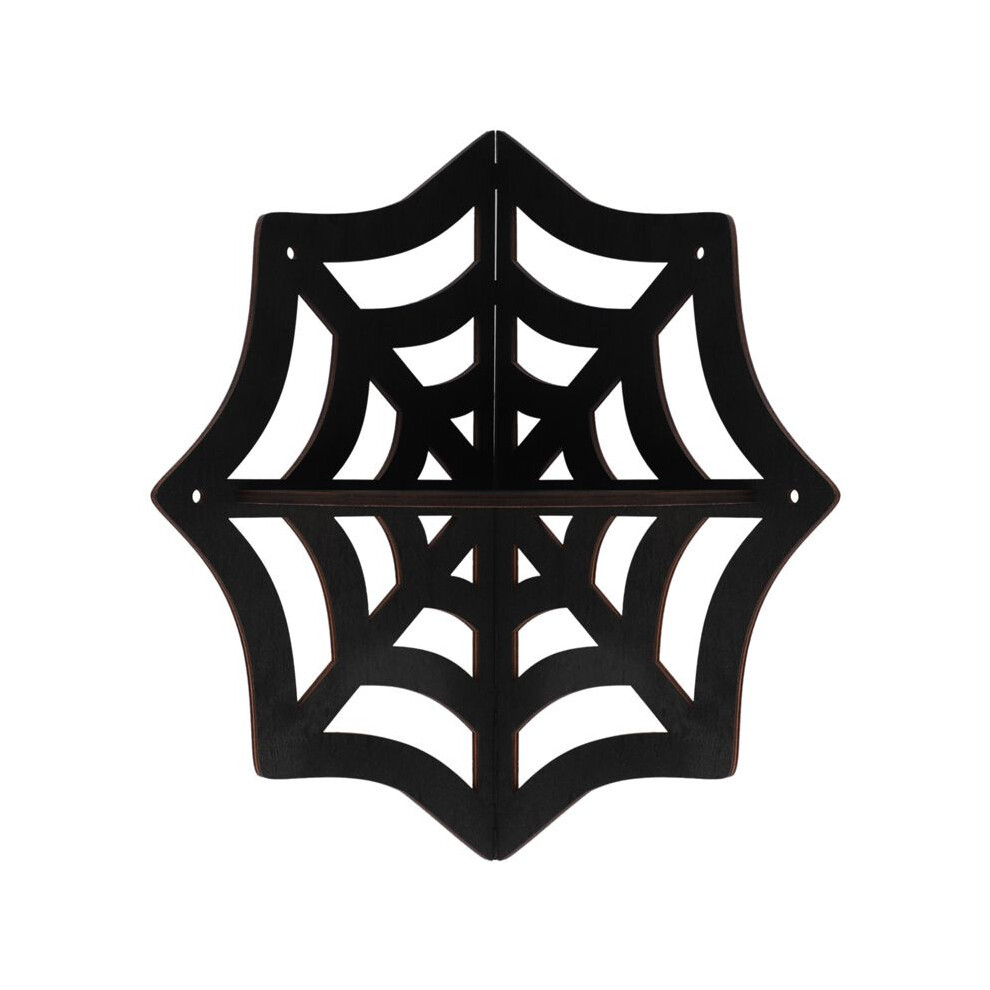 Spider Web Floating Corner Shelf Gothic Halloween Decoration Wall Hanging Shelf Crystal Display Shelf Home Wall Decor 4712233937256