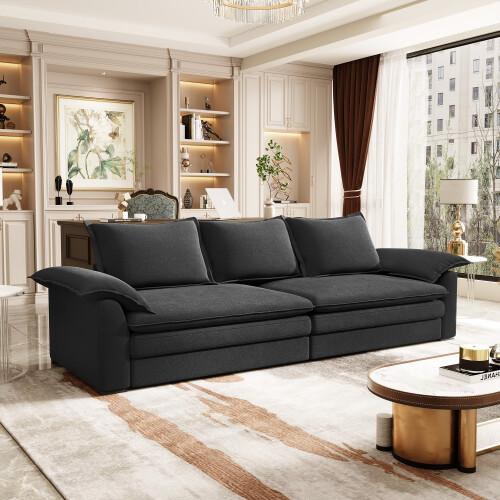 3-Seater Chenille Modern Sofa, Comfortable Home Lounge Sofa 2