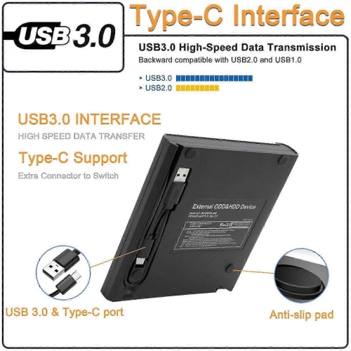 2025 LightScribe Function External CD/DVD Drive, Slim Aluminum Alloy Material for Durable and Stylish Use 2