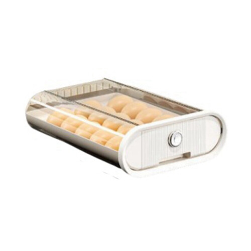 Egg Storage Box Odor-Proof Egg Rack Stackable Egg Rack Organizer for Refrigerator with Auto Rolling Feature B