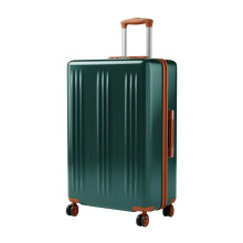 (Green/Brown, 24Inch) 20/24/28Inch Hard Shell 4 Wheels Suitcase Cabin Luggage Travel Case ABS+PC