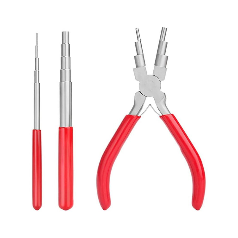 Wire Looping Tool Wire Looping Mandrel And 6 In 1 Bail Making Plier For Jewelry Wire Wrapping And Jump Forming Red 4711036425779