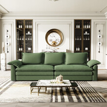 Modern 3-Seater Chenille Sofa, Comfortable Upholstered Lounge Sofa for Living Room Home Furniture