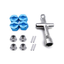 Adaptateur Hexagonal de Roue en MéTal 12Mm éPaisseur 7Mm M4 éCrou de Blocage à Clé Cruciforme pour 1/10 Stampede Slash 4X4 RC Voiture, 2