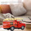 Vintage Iron Fire Truck Model Decor, 155g Fire Engine Toy 3