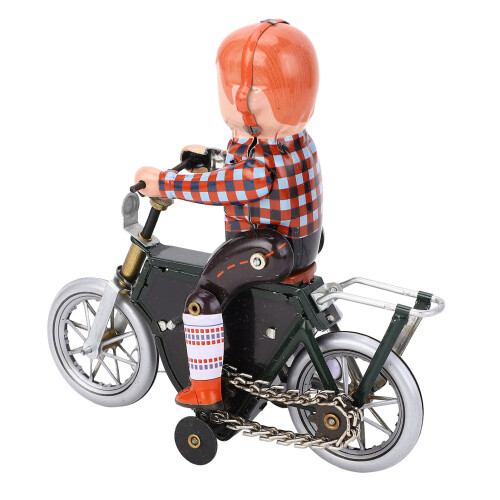 Retro Clockwork Toy: Boy on Bike with Dog 1