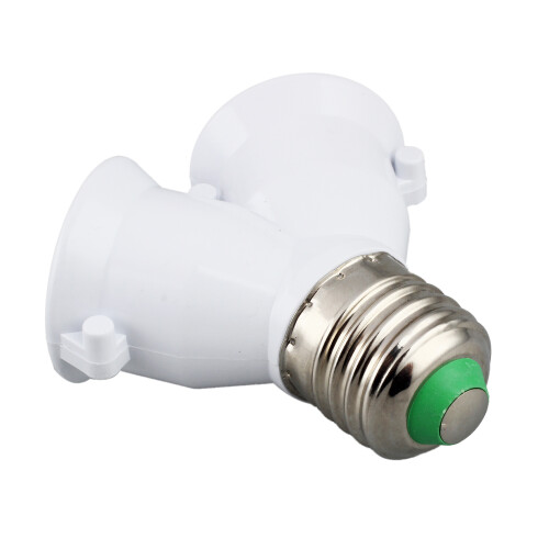 E27 to E27 Light Lamp Bulb Socket 2 Splitter Converter 2