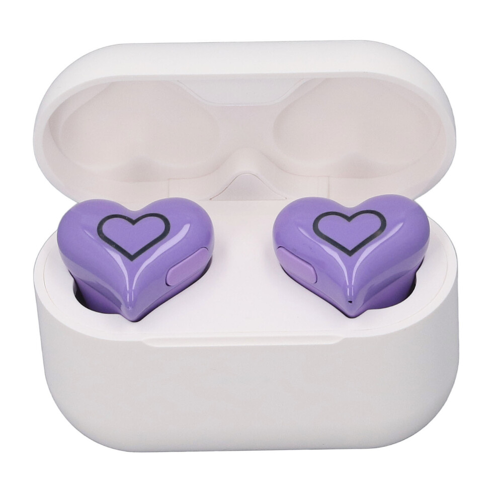 Heart Shaped Wireless Earbuds, Bluetooth 5.3, 20H, Gradient Light/Purple 4621385991958