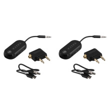 2X 2-in-1 5.4 Audio Transmitter Receiver 3.5mm AUX Jack Airplane Wireless Adapter Mic for TV Car PC Headphone