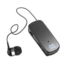 Auriculares Intrauditivos con Cable Retráctiles con Clip Corbata y K65, Pantalla Digital, Auriculares una Sola Oreja para Negocios Larga