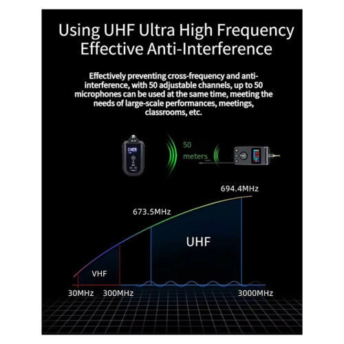 M50 UHF Dual DSP Wireless Dynamic Karaoke Microphone System Anti-Howling Rechargeable Receiver Plug  Microphone Set 1
