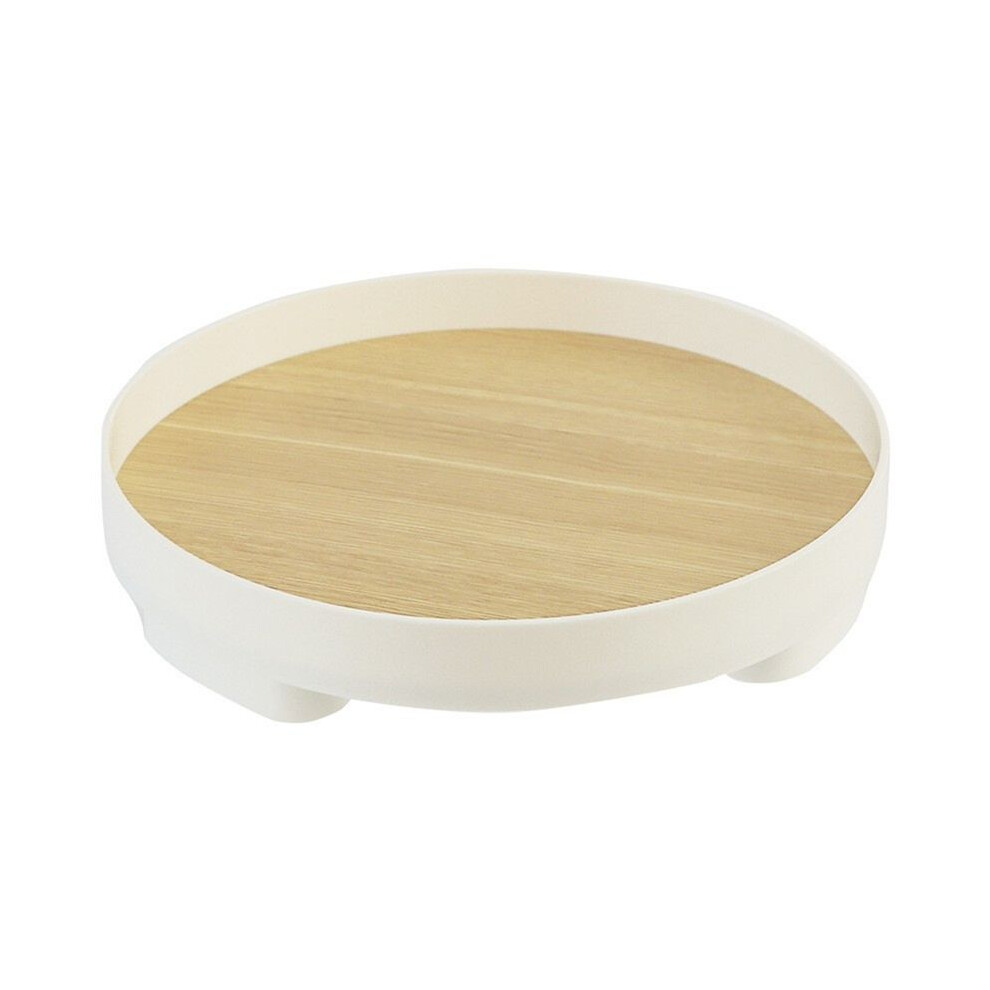 Semoic Decorative Tray Small Round Tray Home Decorative Bathroom Tray Wooden Decorative Tray