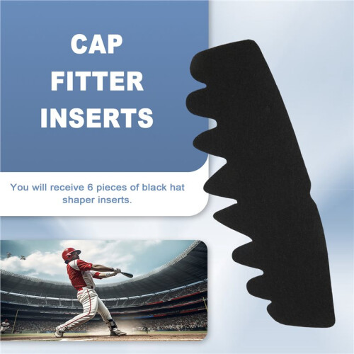 Baseball Caps Inserts Shapers, Flexible Washable Reusable Hat Liner Cap Fitter Inserts,  Hat Sweat Liner 6pcs 2