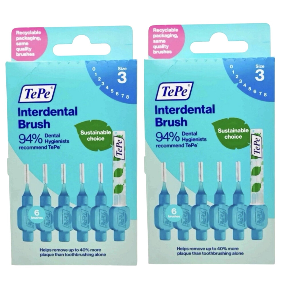 2x TePe Dental Easypick Interdental 6x Brush Toothpicks & Case Size 3 (0.6mm)