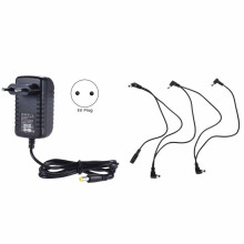 Guitar Pedal Power Supply Adapter 9V Tip Negative 5 Way Daisy Chain Cables for Guitar Effect Pedal.EU Plug