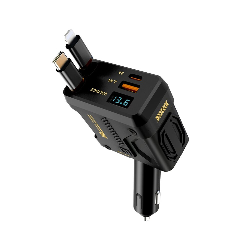 For Universal Car 4 Port Super Fast Qc Pd Charger Adapter Car Charger Dash Cam Socket Black 4713593837088