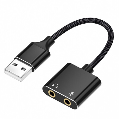USB Audio Interface for Computer, USB to 3.5mm Audio Adapter, External Sound Card with Headphone
