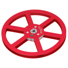Bobina vuota per nastro da 7 pollici, in alluminio rosso, con 6 fori, foro da 1/4 di pollice