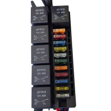2X Fuse Relay Box Pre-Wired Fuse and Relay Box with 6 Relays and 11 Way ATC/ATO Relay Fuse Box for Automotive, Marine