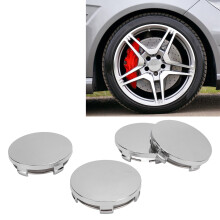 4 Stück 60mm Auto-Nabenabdeckung Set mit Eisenring, Universeller modischer Reifenabdeckung