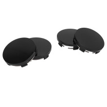 Universale 4 Stück Auto Radzierblenden 60mm mit Eisenring Stylische schwarze Felgendeckel
