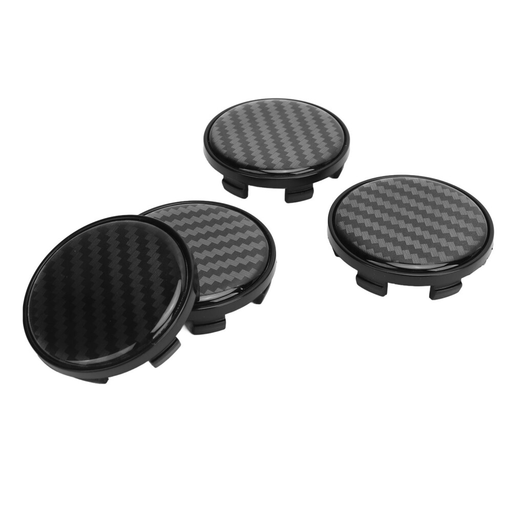 Car Wheel Center Caps 4Pcs Plastic Carbon Fiber Style 54Mm Hub Cover Universal 7891385994915