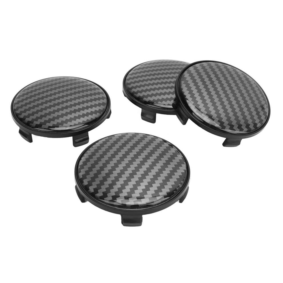 4 Pcs 68Mm Carbon Fiber Style Wheel Center Caps, Universal Fit 9321385994953