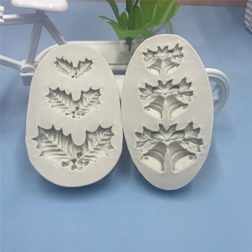 Christmas Bell Leaf Modeling Mold Homemade Baking Mold DIY Jelly Drop Mold 1