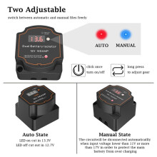 2X Dual Battery Isolator 12V 140A Digital Voltage Sensitive Relay VSR Split Charge for Campers Car RV Marine Truck