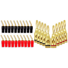 10-Pair 2mm Banana Plug Pin Screw Type, Audio Speaker Cable Connector & 5 Pairs Banana Plugs,Connectors, Open Screw Type