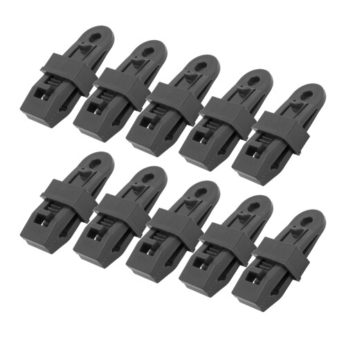 10 pezzi clip per telo 83x30x30 mm plastica nera