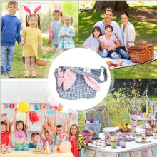 Easter Bunny Shoulder Bag Reusable Tote Bag with Zipper Fashionable Beach Bag Portable Casual Tote Bag for Women Girl