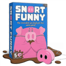 Snort Funny: Gra imprezowa Oinkcredible You Laugh You Lose | 150 kart wyzwań, 5 świńskich ryjów i żetony błota | Zabawne gry dla przyjaci
