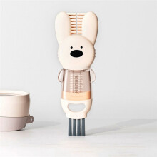 3pcs 3-in-1 Lid Brush Multi-Functional Cleaning Brush Bottle Nipple Rim Fluted Cup Brush White