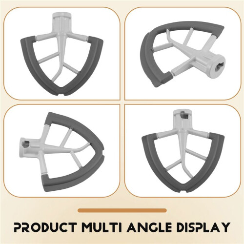 Flex- Paddle Attachment for  4.5-5 QT Tilt- Stand Mixer Replacement Silicone Beater Bowl Scraper Blade 2