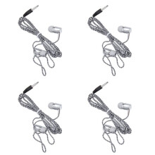 4X H-169 3.5mm MP3 MP4 Wiring Subwoofer Braided Cord, Universal Music Headphones with Wheat Wire Control(Silver)