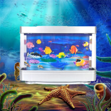KüNstliche Tropische Aquariumlampe, Aquarium-Nachtlicht, Virtueller Ozean, Dynamische LED-Tischlampe, Raumdekoration, Geschenk, EU-Stecker