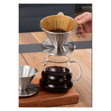 Kaffeefilterhalter mit Griff zum Übergießen, Wiederverwendbarer Kaffeetropfer, Papierloser Filterkaffeebereiter Aus Edelstahl 304