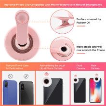 Lente de Telefone LED Selfie Light Luz de Preenchimento de Telefone MóVel HD Macro DimerizáVel Lâmpada Beauty Ringlight Rose Gold