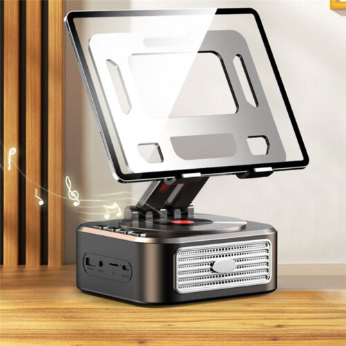 Foldable Desk Tablet Stand Holder Table Smartphone Mount with Wireless  Speaker Stereo USB Sound Box 2