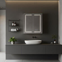 Wall-mounted Bathroom Mirror Cabinet with Led Lights