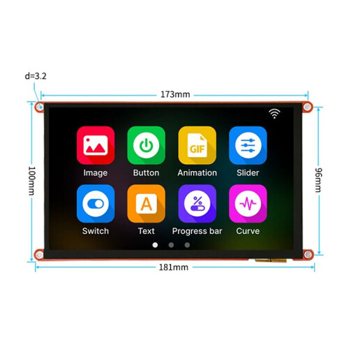 D121BBV Development Board 7 Inch IPS Capacitive Touch Screen Onboard Support GUITION Upper Layer Software 400MHz 1