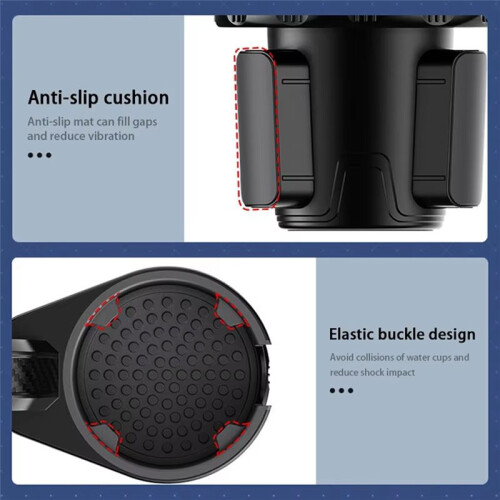 Premium Car Cup Holder Expander Multi-Function Drink Holder with Food Table 360-Degree Adjustable Base Tray for Snack S 2