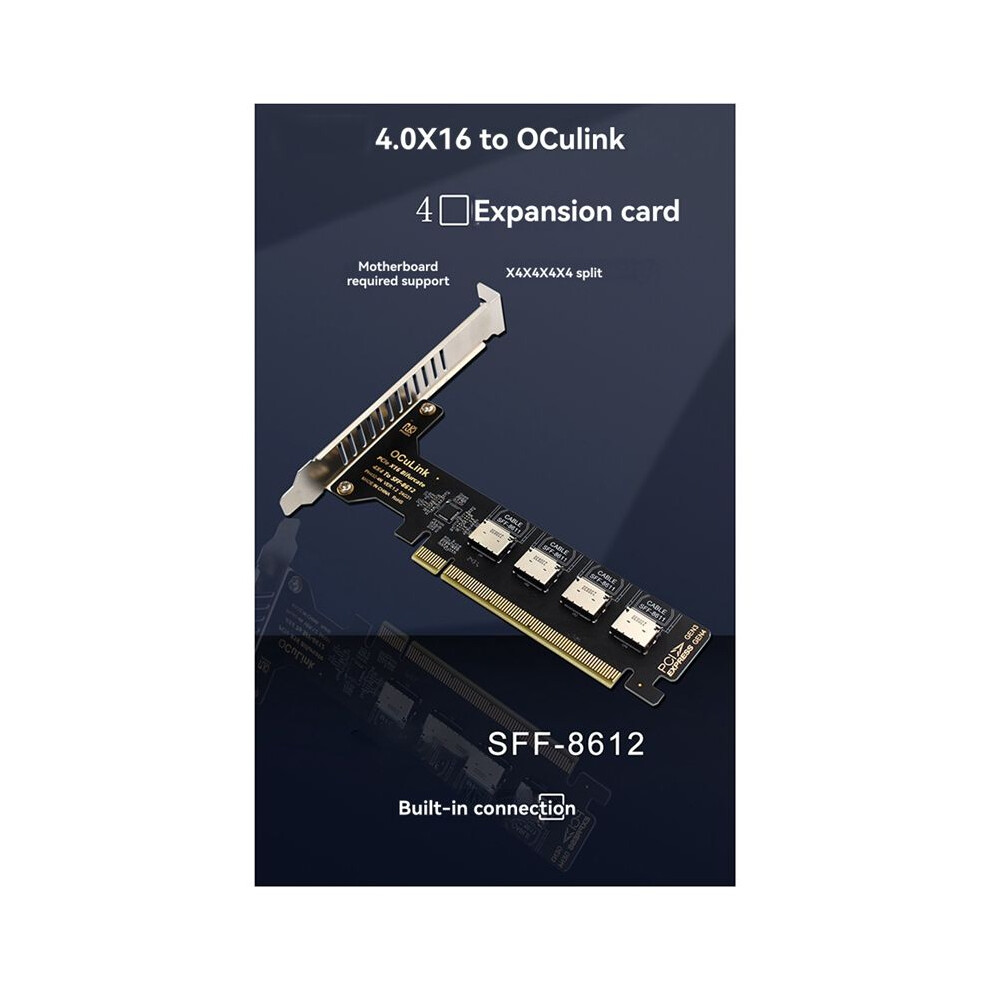 Pci-E 16X To Four U.2 Ssd Kit Sff8611&8612 Oculink Pcie Solid State Drive Adapter For Mainboard Expansion 6032000498222