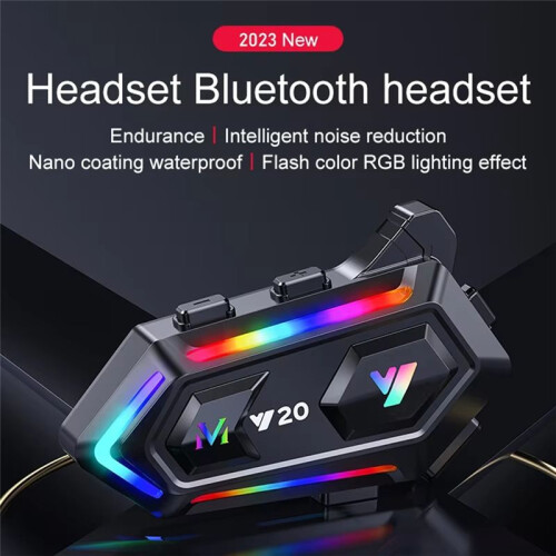Motorcycle Helmet Headset  5.3 Voice Control Wireless Hands- Talking Waterproof Connecting 2 Phones Same 1