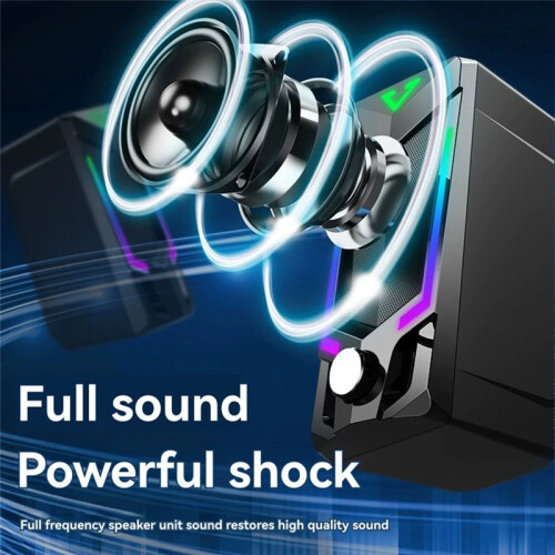 RGB Computer Speaker, Desktop Computer Speaker,Desktop Stereo Speaker, USB Powered, with LED Ambient 2