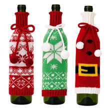 3PCS Christmas Wine Bottle Covers Decorations Cover for Wine Bottle for Christmas Decorations,Party Gifts 3.9X10.6 Inch