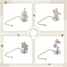 4Pcs Christmas Stocking Holder, Metal Xmas Tree Snowflake Decorative Stocking Holder Christmas Sock Hook Hangers