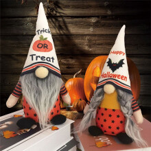 Halloween Decorations Halloween Gnomes - Handmade Gnomes Plush Decor with Bat Pumpkin, Home Dinning Table Gnome Ornament